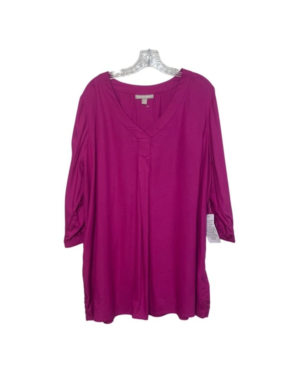 Woman Within Long Sleeve Shirt Large Pink New Vneck